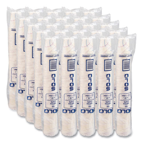 Image of SOLO® Paper Water Cups, 5 oz, Meridian Design, 100/Sleeve, 25 Sleeves/Carton