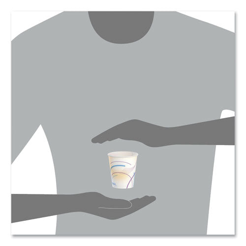 Image of SOLO® Paper Water Cups, 5 oz, Meridian Design, 100/Sleeve, 25 Sleeves/Carton