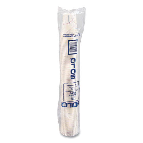 Image of SOLO® Paper Water Cups, 5 oz, Meridian Design, 100/Sleeve, 25 Sleeves/Carton