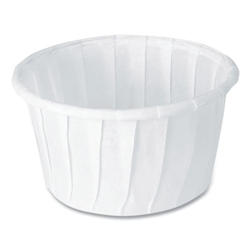 Image of SOLO® Paper Portion Cups, 1.25 oz, White, 250/Bag, 20 Bags/Carton