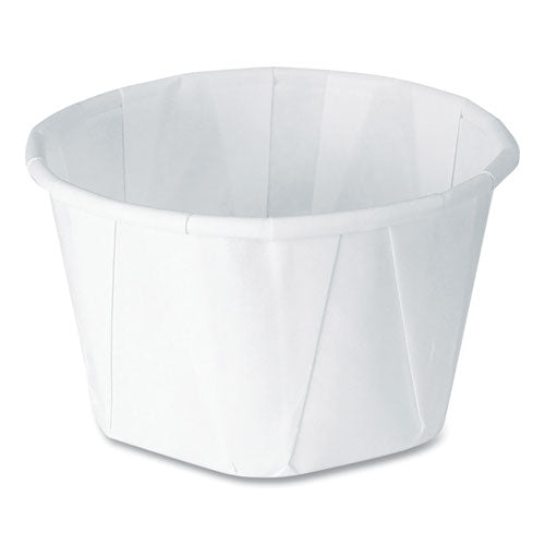 Image of SOLO® Paper Portion Cups, 3.25 oz, White, 250/Bag, 20 Bags/Carton