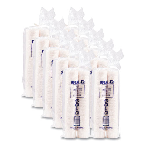 Image of SOLO® Paper Portion Cups, 3.25 oz, White, 250/Bag, 20 Bags/Carton
