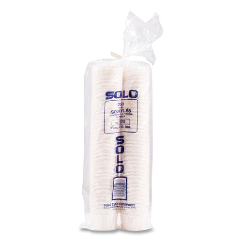 Image of SOLO® Paper Portion Cups, 3.25 oz, White, 250/Bag, 20 Bags/Carton