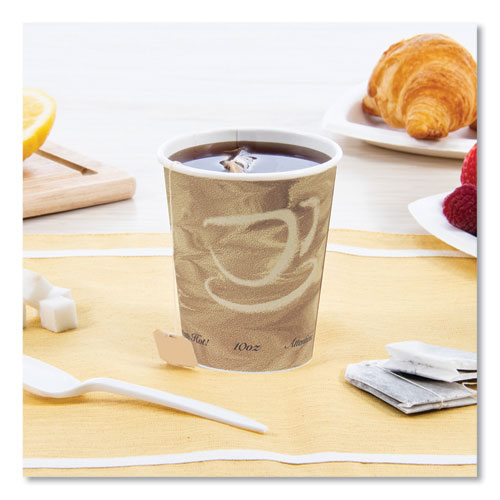 Image of SOLO® Single Sided Poly Paper Hot Cups, 10 Oz, Mistique Design, 50/bag, 20 Bags/carton