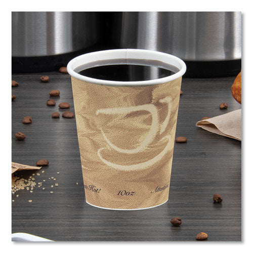 Image of SOLO® Single Sided Poly Paper Hot Cups, 10 Oz, Mistique Design, 50/bag, 20 Bags/carton