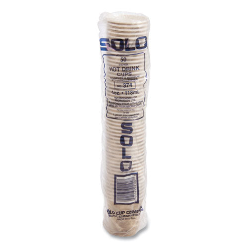 Image of SOLO® Single Sided Poly Paper Hot Cups, 4 Oz, Mistique Design, 1,000/carton