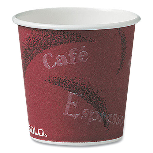 Image of SOLO® Single-Sided Poly Paper Hot Cups, 4 oz, Bistro Design, 50/Pack, 20 Packs/Carton