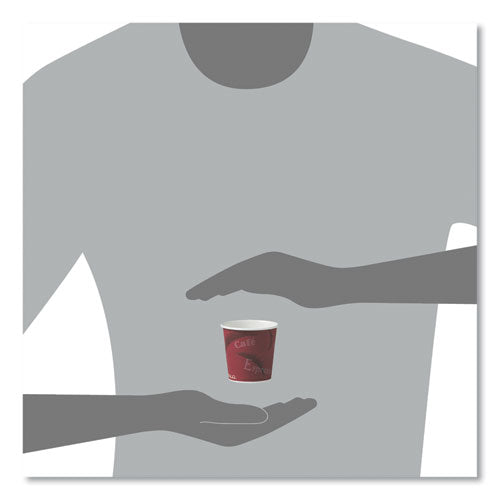 Image of SOLO® Single-Sided Poly Paper Hot Cups, 4 oz, Bistro Design, 50/Pack, 20 Packs/Carton