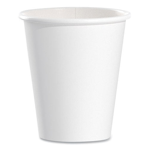 Image of SOLO® Single-Sided Poly Paper Hot Cups, 6 Oz, White, 50/pack, 20 Packs/carton