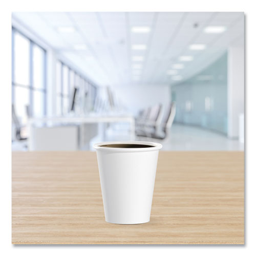 Image of SOLO® Single-Sided Poly Paper Hot Cups, 6 Oz, White, 50/pack, 20 Packs/carton