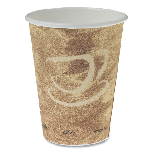 Image of SOLO® Mistique Polycoated Hot Paper Cups, 12 oz, Brown, 50/Sleeve, 20 Sleeves/Carton