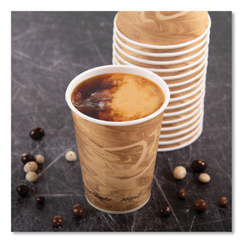 Image of SOLO® Mistique Polycoated Hot Paper Cups, 12 oz, Brown, 50/Sleeve, 20 Sleeves/Carton