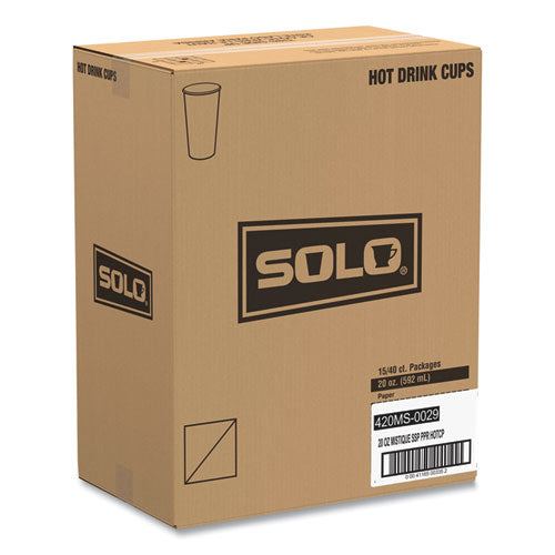 Image of SOLO® Single Sided Poly Paper Hot Cups, 20 Oz, Mistique Design, 40/bag, 15 Bags/carton