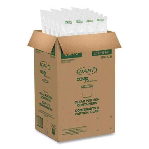 Image of Dart® Conex Complements Portion/Medicine Cups, 5.5 oz, Plastic, Translucent, 125/Bag, 20 Bags/Carton