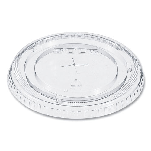 Image of SOLO® Straw-Slot Cold Cup Lids, Fits 9 oz to 20 oz Cold Cups, Plastic, Clear, 100/Sleeve, 10 Sleeves/Carton