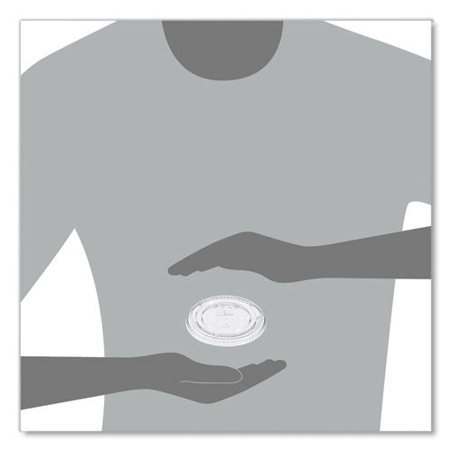 Image of SOLO® Straw-Slot Cold Cup Lids, Fits 9 oz to 20 oz Cold Cups, Plastic, Clear, 100/Sleeve, 10 Sleeves/Carton