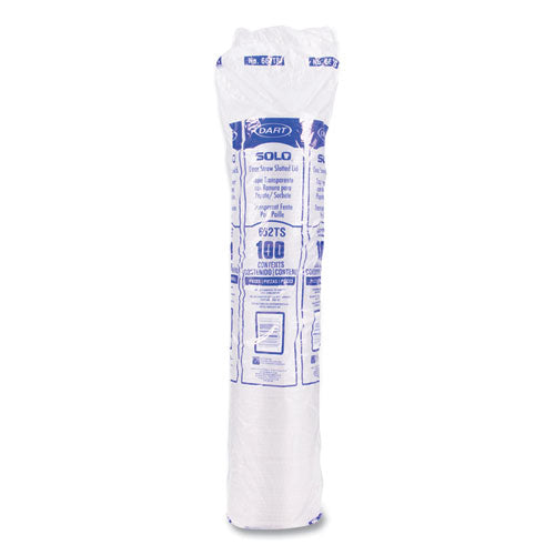 Image of SOLO® Straw-Slot Cold Cup Lids, Fits 9 oz to 20 oz Cold Cups, Plastic, Clear, 100/Sleeve, 10 Sleeves/Carton