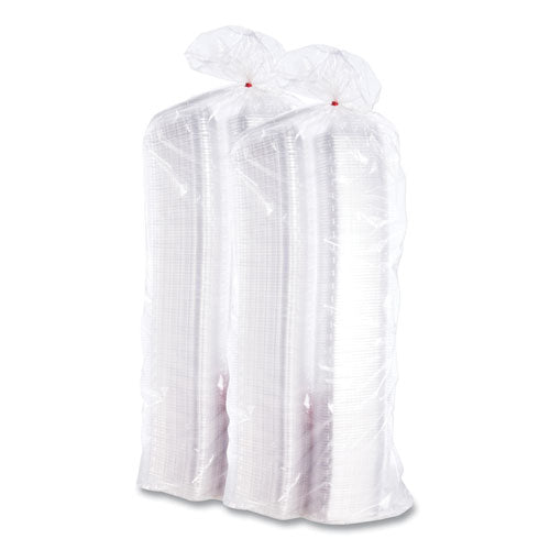 Image of Dart® Showtime Clear Hinged Containers, Pie Wedge, 6.67 oz, 6.1 x 5.6 x 3, Clear, Plastic, 125/Pack, 2 Packs/Carton
