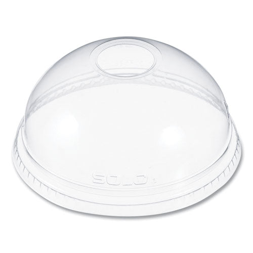 Image of Dart® Ultra Clear Dome Cold Cup Lids, Fits 16 oz to 24 oz Cold Cups, Plastic, Clear, 100/Pack