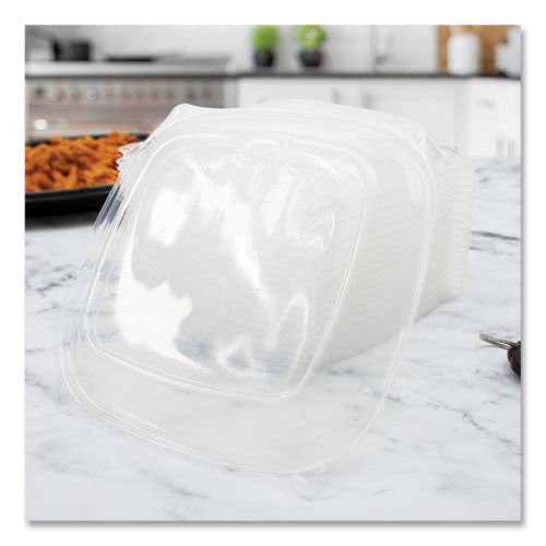 Image of Dart® PresentaBowls Pro Clear Square Bowl Lids, Large Vented Square, 8.5 x 8.5 x 1, Clear, Plastic, 63/Bag, 4 Bags/Carton