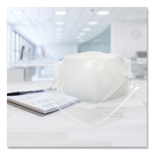 Image of Dart® PresentaBowls Pro Clear Square Bowl Lids, Large Vented Square, 8.5 x 8.5 x 1, Clear, Plastic, 63/Bag, 4 Bags/Carton