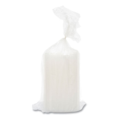 Image of Dart® PresentaBowls Pro Clear Square Bowl Lids, Large Vented Square, 8.5 x 8.5 x 1, Clear, Plastic, 63/Bag, 4 Bags/Carton