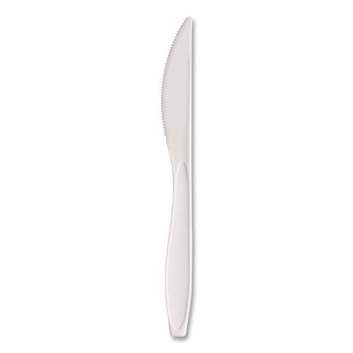 Image of SOLO® Reliance Mediumweight Cutlery, Standard Size, Knife, Plastic, White, 1,000/Carton