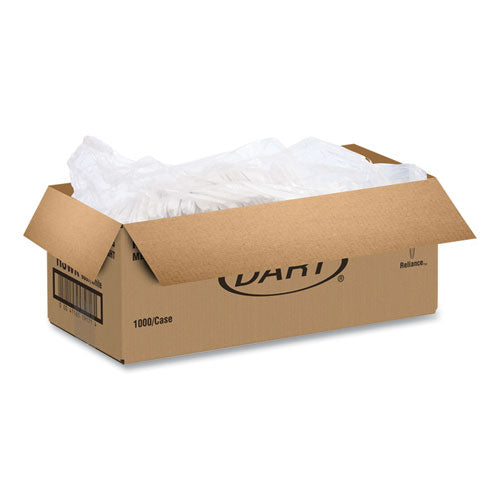 Image of SOLO® Reliance Mediumweight Cutlery, Standard Size, Knife, Plastic, White, 1,000/Carton