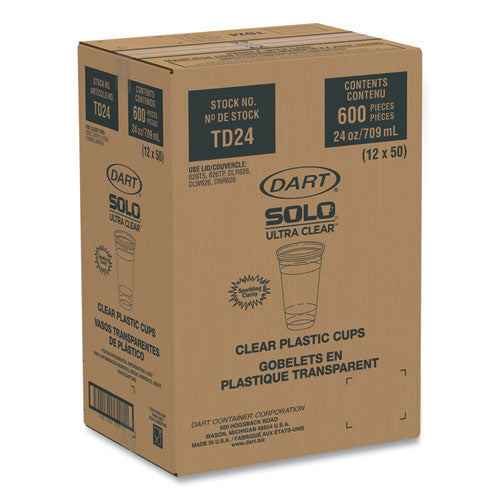Image of Dart® Ultra Clear PET Cold Cups, 24 oz, Plastic, Clear, 50/Sleeve, 12 Sleeves/Carton
