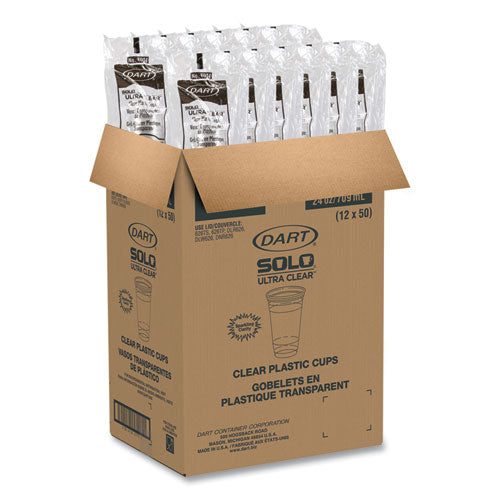 Image of Dart® Ultra Clear PET Cold Cups, 24 oz, Plastic, Clear, 50/Sleeve, 12 Sleeves/Carton