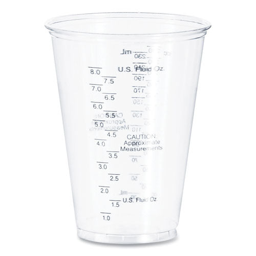 Image of Dart® PET Graduated Medical and Dental Cups, 10 oz, Plastic, Clear, 50/Bag, 20 Bags/Carton