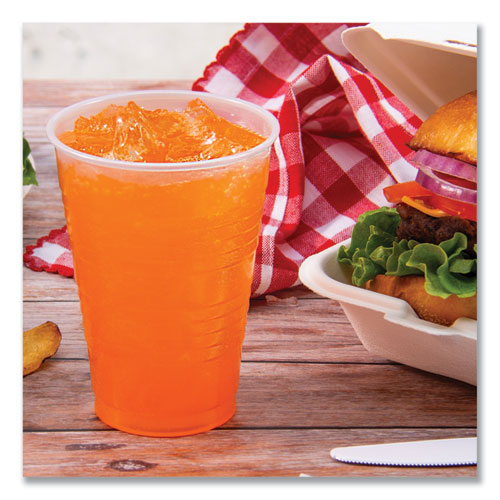 Image of Dart® High-Impact Polystyrene Squat Cold Cups, 12 oz, Plastic, Translucent, 50/Sleeve, 20 Sleeves/Carton