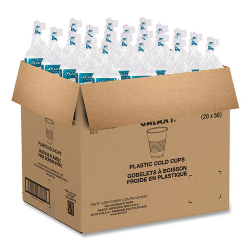 Image of Dart® High-Impact Polystyrene Squat Cold Cups, 12 oz, Plastic, Translucent, 50/Sleeve, 20 Sleeves/Carton