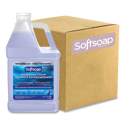 Image of Softsoap® Liquid Hand Soap Refill, Refreshing Clean Scent, 128 oz, 4/Carton