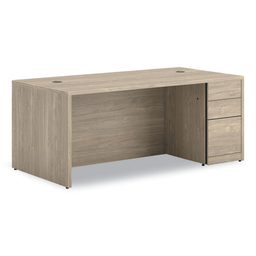 Image of HON® 10500 Series Single Full-Height Pedestal Desk, Right: Box/Box/File, 72" x 36" x 29.5", Kingswood Walnut