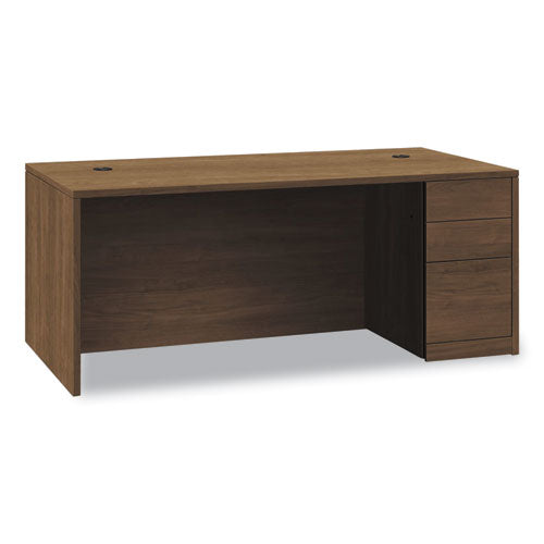 Image of HON® 10500 Series Single Full-Height Pedestal Desk, Right: Box/Box/File, 72" x 36" x 29.5", Pinnacle