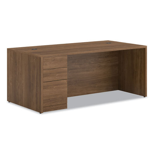 Image of HON® 10500 Series "L" Workstation Single Pedestal Desk with Full-Height Pedestal, 72" x 36" x 29.5", Pinnacle