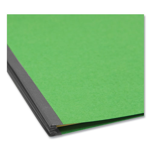 Image of Smead Top Tab Classification Folders, Four SafeSHIELD Fasteners, 2" Expansion, 1 Divider, Letter Size, Green Exterior, 10/Box