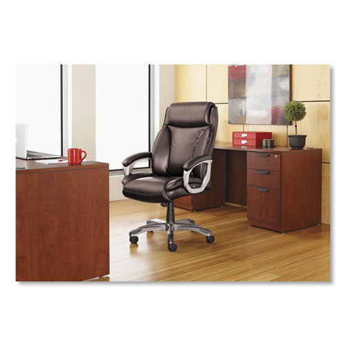 Image of Alera® Alera Veon Series Executive High-Back Bonded Leather Chair, Supports Up To 275 Lb, Black Seat/back, Graphite Base