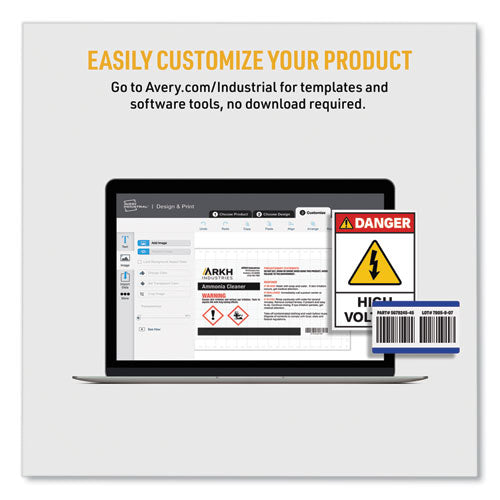 Image of Avery® Permatrack Metallic Asset Tag Labels, Laser Printers, 0.75 X 1.5, Metallic Silver, 40/sheet, 8 Sheets/pack