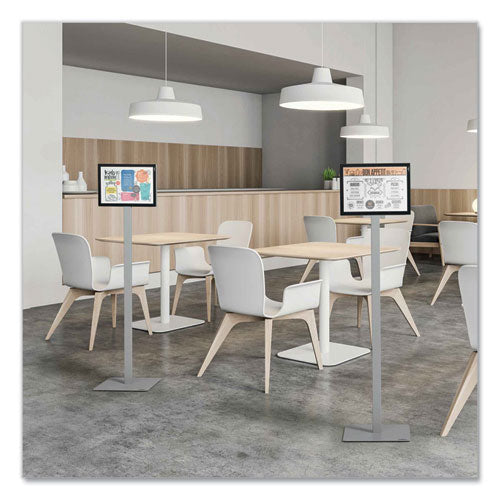 Image of Durable® Mobile TV Cart COWORKSATION, Engineered Wood, 3 Shelves, Supports 40 lb, 22.5" x 22.6" x 50.89", White