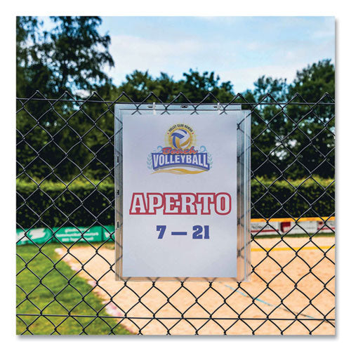 Image of Durable® Water-Resistant Sign Holder Pockets with Cable Ties, 11 x 17, Clear Frame, 5/Pack
