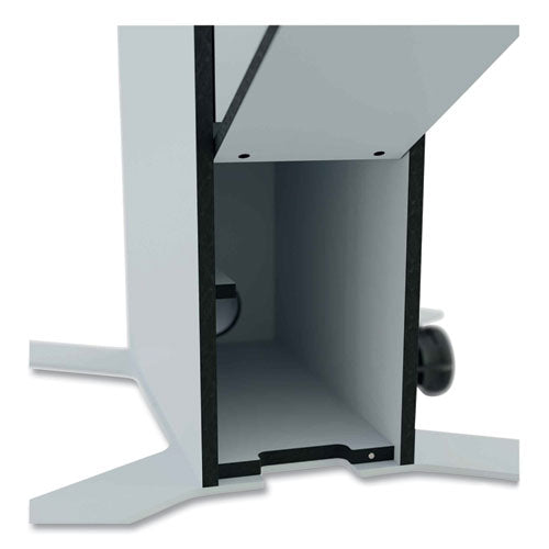 Image of Durable® Mobile TV Cart COWORKSATION, Engineered Wood, 3 Shelves, Supports 40 lb, 22.5" x 22.6" x 50.89", White