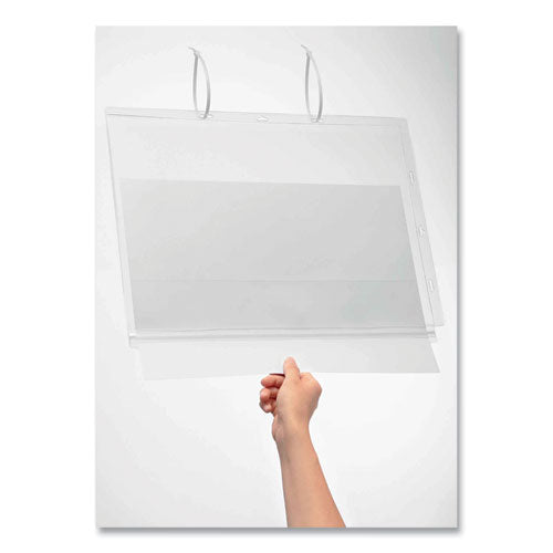 Image of Durable® Water-Resistant Sign Holder Pockets with Cable Ties, 11 x 17, Clear Frame, 5/Pack