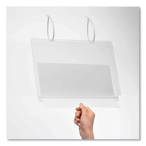 Image of Durable® Water Resistant Sign Holder Pockets with Cable Ties, 8.5 x 11, Clear Frame, 5/Pack