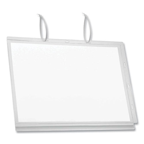 Image of Durable® Water-Resistant Sign Holder Pockets with Cable Ties, 11 x 17, Clear Frame, 5/Pack