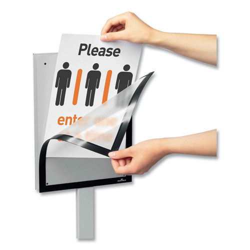 Image of Durable® Info Stand Basic Floor Stand, 51.57" Tall, Black Stand, 8.5 x 11 Face