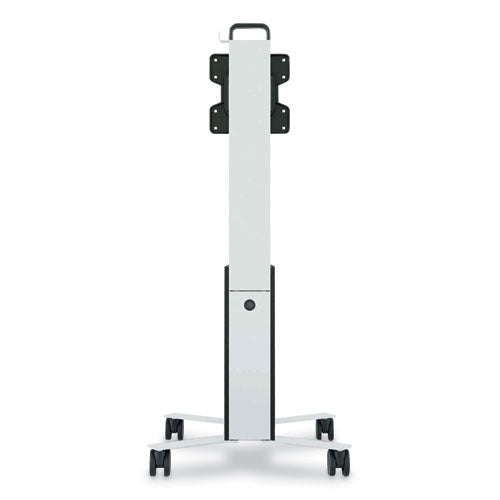 Image of Durable® Mobile TV Cart COWORKSATION, Engineered Wood, 3 Shelves, Supports 40 lb, 22.5" x 22.6" x 50.89", White