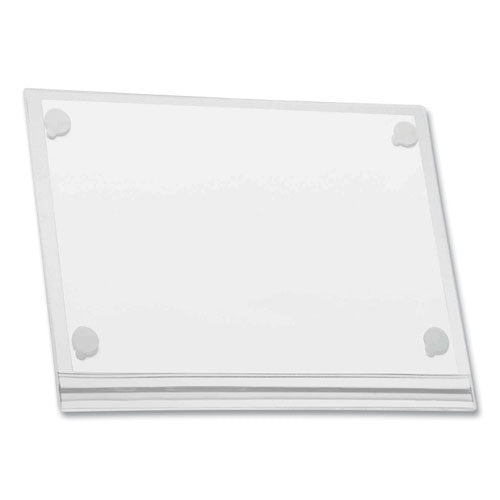 Image of Durable® Self-Adhesive Water-Resistant Sign Holder, 8.5 x 11, Clear Frame, 5/Pack