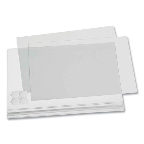 Image of Durable® Self-Adhesive Water-Resistant Sign Holder, 8.5 x 11, Clear Frame, 5/Pack
